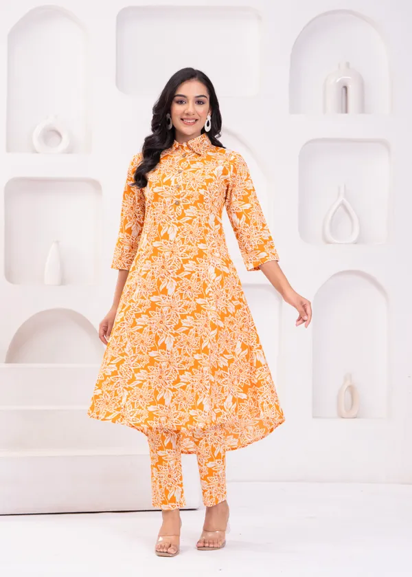 Orange_&_White_Trendy_Design_Cotton_Co-Ord_Set_For_Women