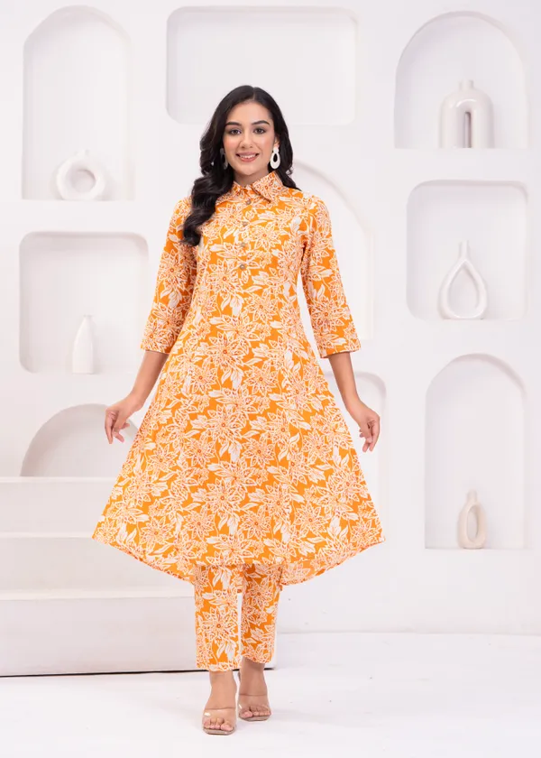 Orange_&_White_Trendy_Design_Cotton_Co-Ord_Set_For_Women