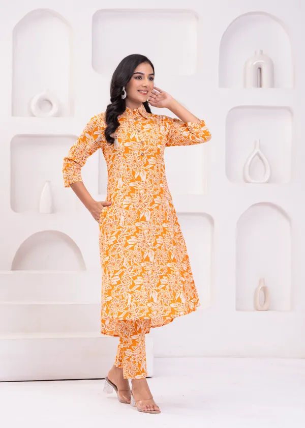 Orange_&_White_Trendy_Design_Cotton_Co-Ord_Set_For_Women