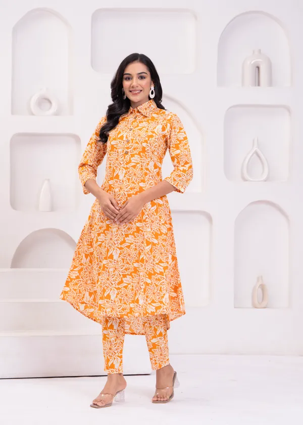 Orange_&_White_Trendy_Design_Cotton_Co-Ord_Set_For_Women