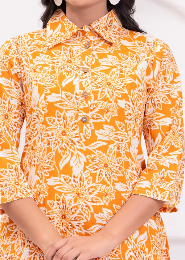 Orange_&_White_Trendy_Design_Cotton_Co-Ord_Set_For_Women