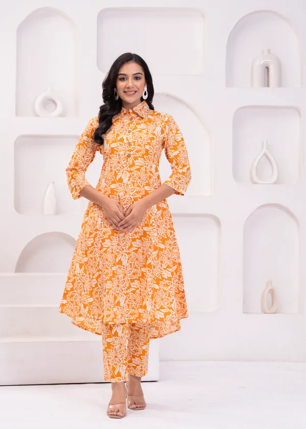 Orange_&_White_Trendy_Design_Cotton_Co-Ord_Set_For_Women