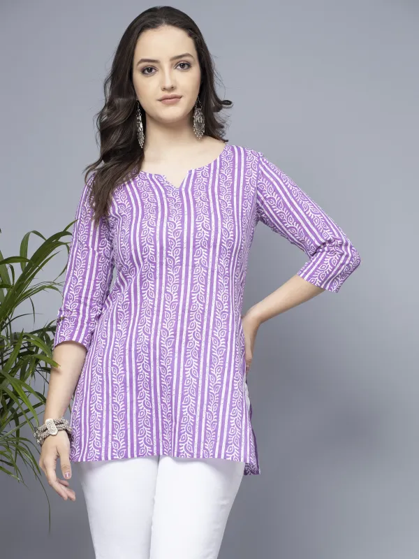 Purple_&_White_Cotton_Rayon_Printed_Straight_Kurta_For_Women