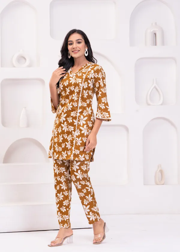 Brown_&_White_Trendy_Design_Cotton_Co-Ord_Set_For_Women
