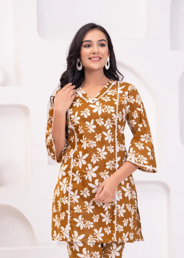 Brown_&_White_Trendy_Design_Cotton_Co-Ord_Set_For_Women