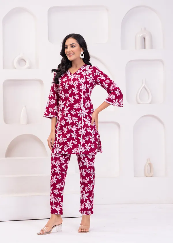 Red_&_White_Trendy_Design_Cotton_Co-Ord_Set_For_Women