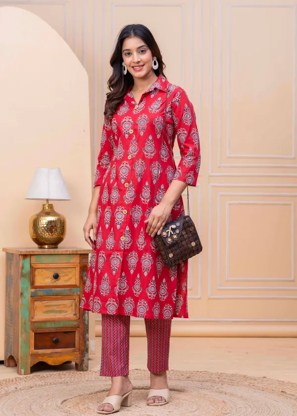 Pure_Cotton_Regular_Fit_Kurta_&_Pant_Set_For_Women