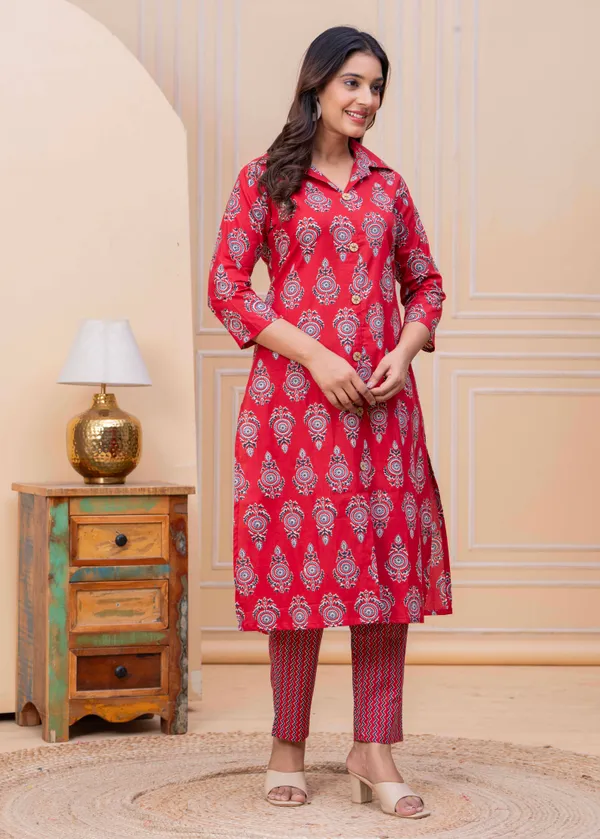 Pure_Cotton_Regular_Fit_Kurta_&_Pant_Set_For_Women