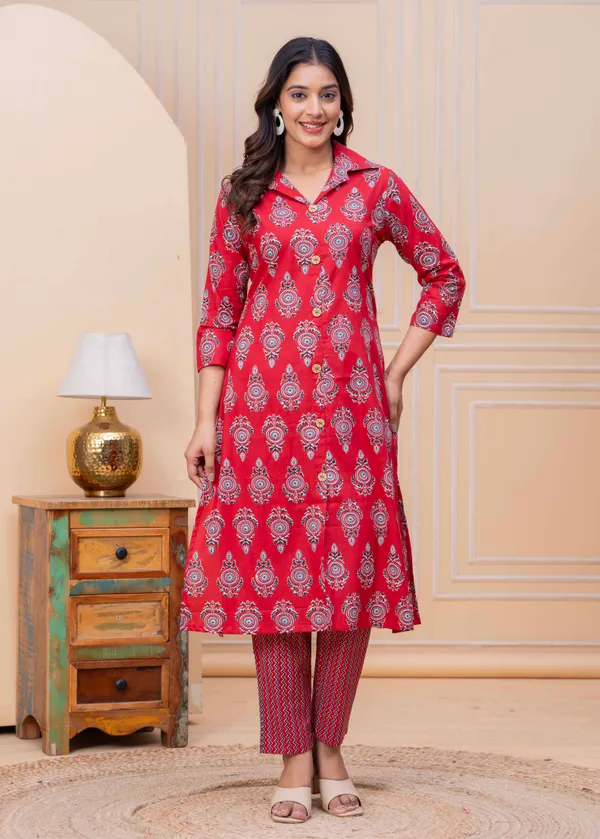 Pure_Cotton_Regular_Fit_Kurta_&_Pant_Set_For_Women