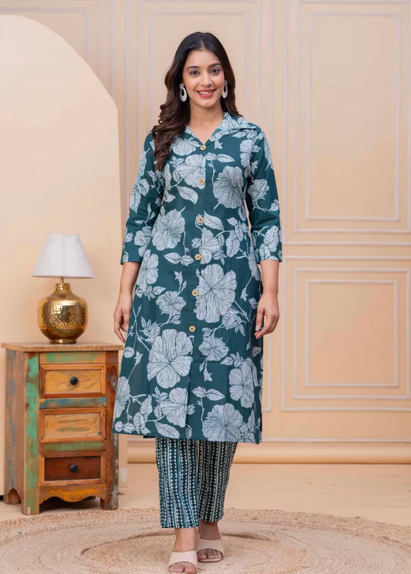 Pure_Cotton_Regular_Fit_Kurta_&_Pant_Set_For_Women