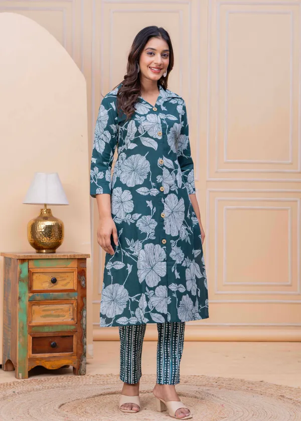 Pure_Cotton_Regular_Fit_Kurta_&_Pant_Set_For_Women