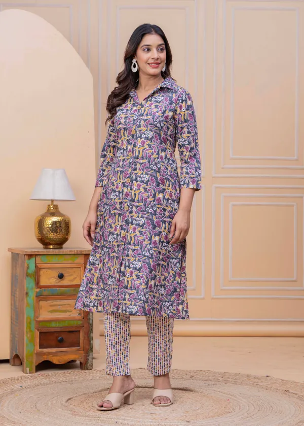 Pure_Cotton_Regular_Fit_Kurta_&_Pant_Set_For_Women