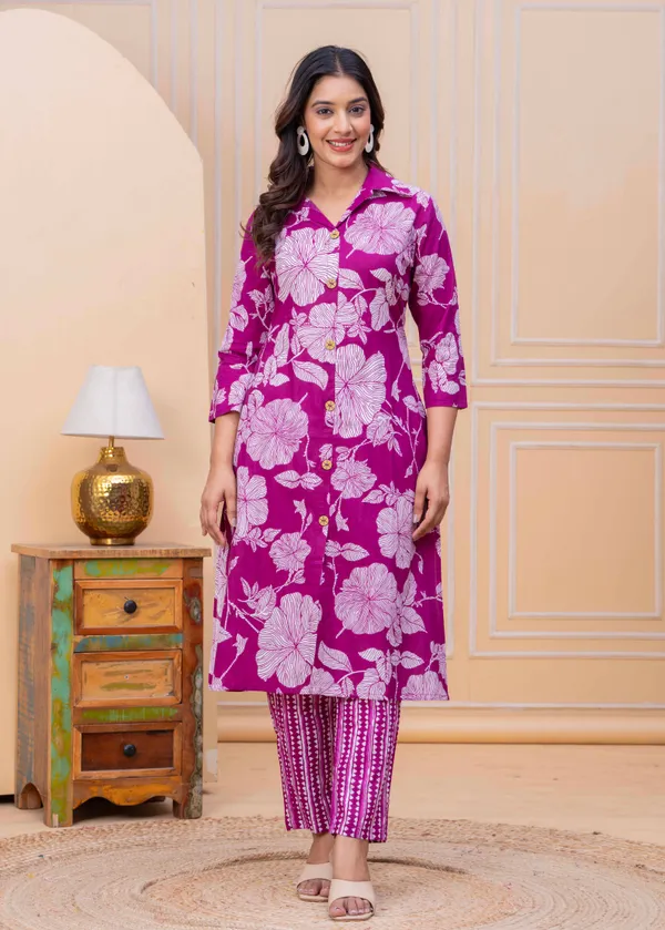 Pure_Cotton_Regular_Fit_Kurta_&_Pant_Set_For_Women