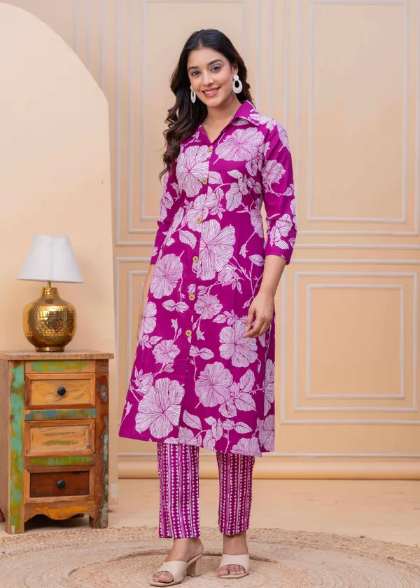 Pure_Cotton_Regular_Fit_Kurta_&_Pant_Set_For_Women