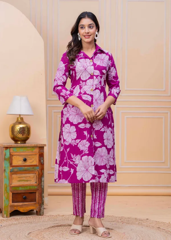 Pure_Cotton_Regular_Fit_Kurta_&_Pant_Set_For_Women