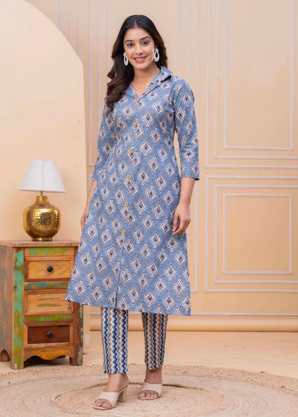 Pure_Cotton_Regular_Fit_Kurta_&_Pant_Set_For_Women