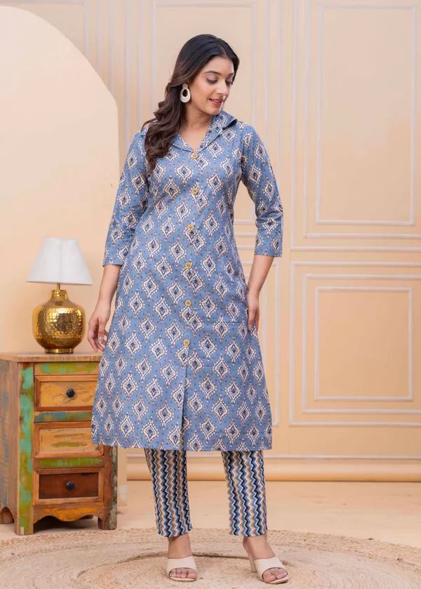 Pure_Cotton_Regular_Fit_Kurta_&_Pant_Set_For_Women