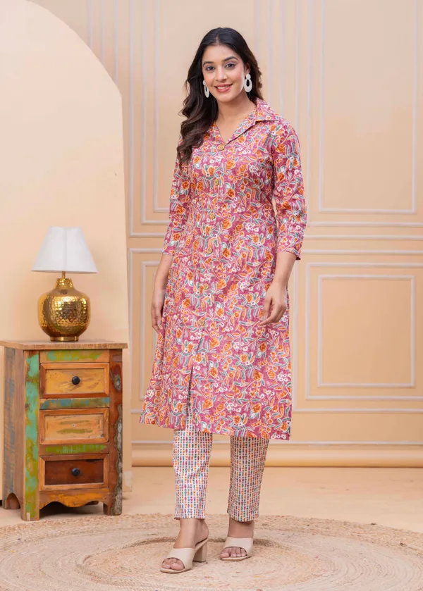 Pure_Cotton_Regular_Fit_Kurta_&_Pant_Set_For_Women