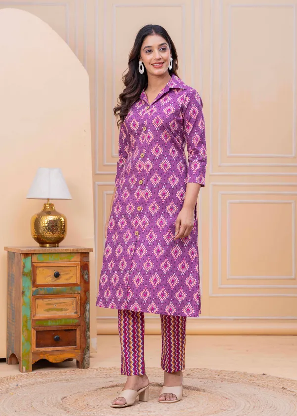 Pure_Cotton_Regular_Fit_Kurta_&_Pant_Set_For_Women