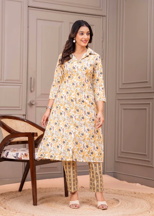 Pure_Cotton_Regular_Fit_Kurta_&_Pant_Set_For_Women