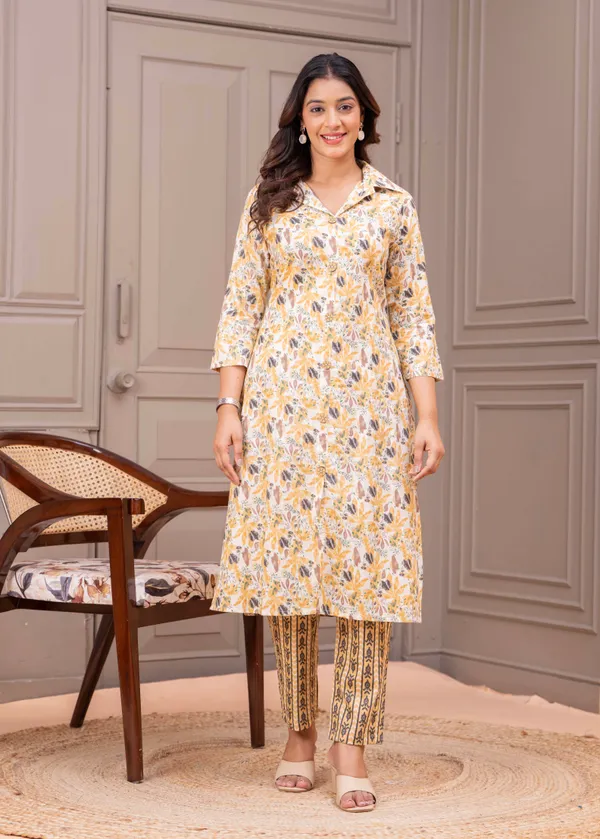 Pure_Cotton_Regular_Fit_Kurta_&_Pant_Set_For_Women
