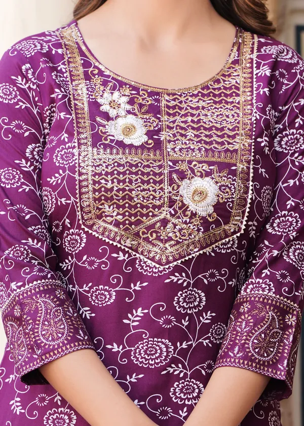 Multicolor_Cotton_Rayon_Kurta_&_Pant_Set_For_Women