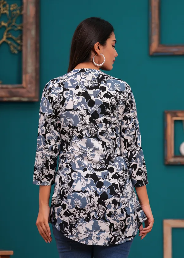 Black_&_White_Cotton_Rayon_Printed_Straight_Kurta_For_Women