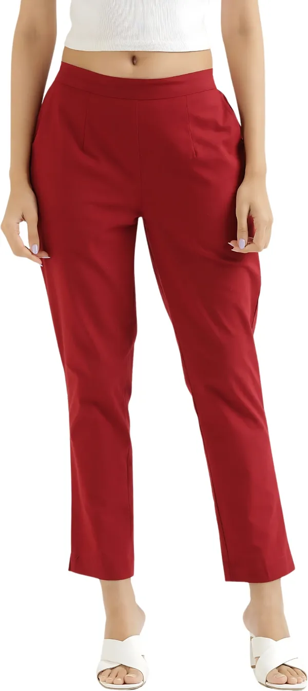 Maroon_Cotton_Regular_Fit_Trouser_For_Women