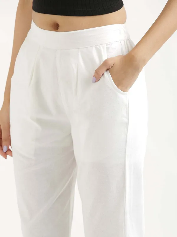 Maroon_&_White_Cotton_Regular_Fit_Trouser_For_Women_Combo_Set_(Pack_Of_2)