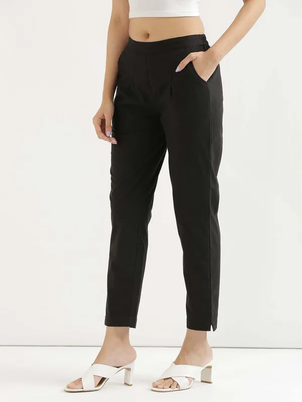Yellow_&_Black_Cotton_Regular_Fit_Trouser_For_Women_Combo_Set_(Pack_Of_2)