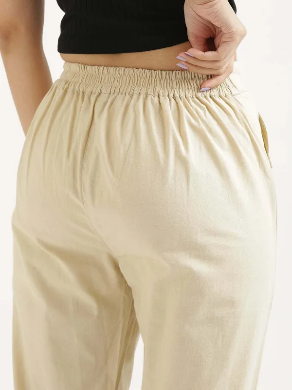 Beige_&_White_Cotton_Regular_Fit_Trouser_For_Women_Combo_Set_(Pack_Of_2)
