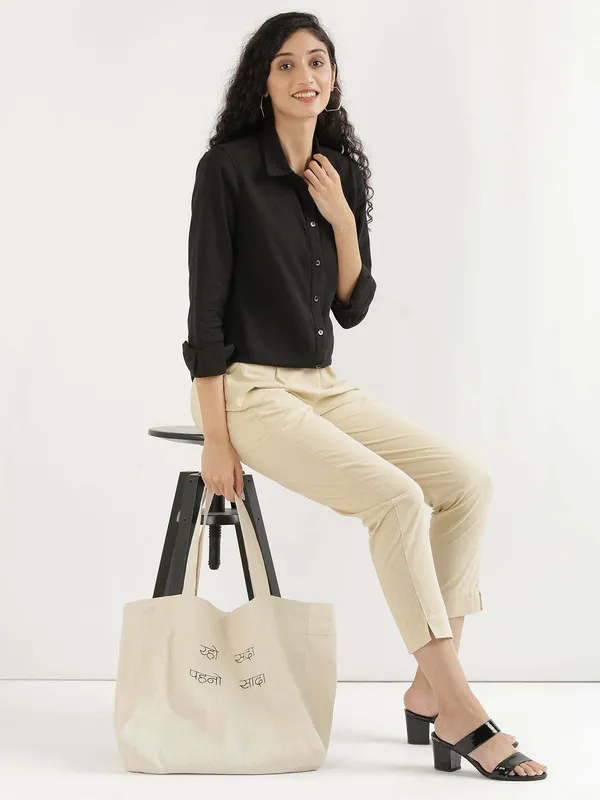 Beige_&_Black_Cotton_Regular_Fit_Trouser_For_Women_Combo_Set_(Pack_Of_2)
