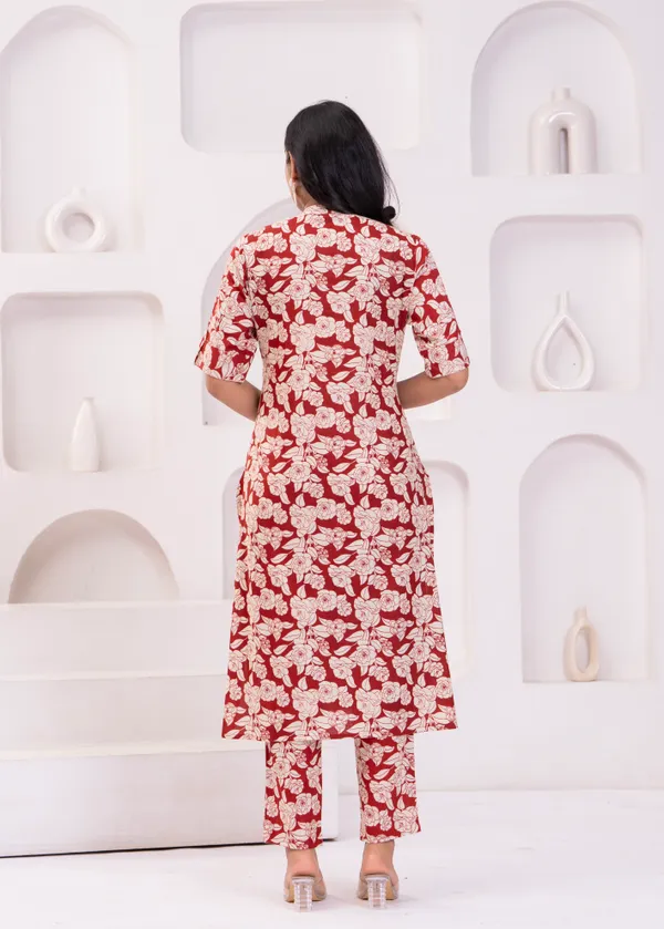 Red_&_White_Trendy_Design_Cotton_Co-Ord_Set_For_Women