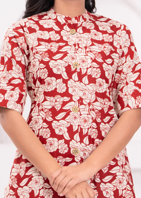 Red_&_White_Trendy_Design_Cotton_Co-Ord_Set_For_Women