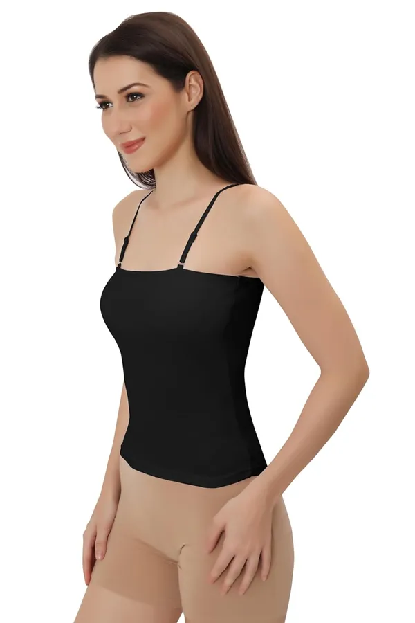 Black_Cotton_Lycra_Adjustable_Spaghetti_Strap_Camisole_|_Tank_Top_With_Built-In_Bra_Support__For_Women