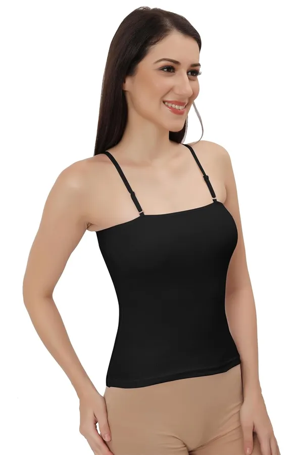 Black_Cotton_Lycra_Adjustable_Spaghetti_Strap_Camisole_|_Tank_Top_With_Built-In_Bra_Support__For_Women