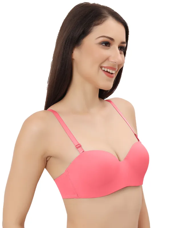 Pink_Nylon-Spandex_Blend_Ultra-Comfort_Seamless_Push-Up_Bra_|_Cotten_Padded_For_Women