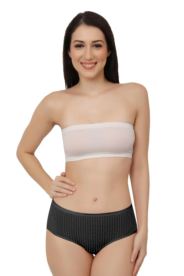 Black_Super_Combed_Cotton_Panty/Hipster_Mid_Waist,_Full_Coverage,_Polka_Dots_Pattern,_Concealed_Waistband,_Stayfresh,Anti-Bacterial_For_Women