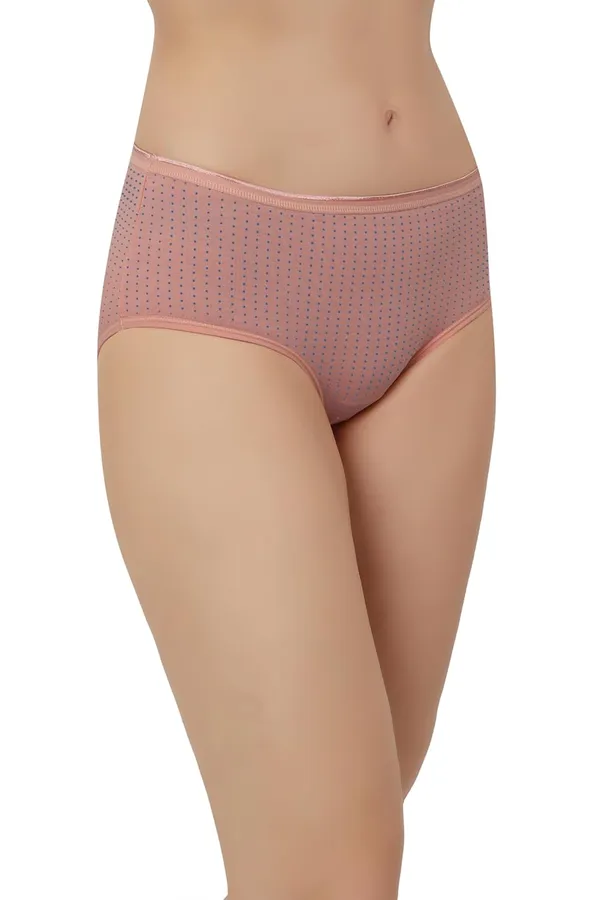 Brown_Super_Combed_Cotton_Panty/Hipster_Mid_Waist,_Full_Coverage,_Polka_Dots_Pattern,_Concealed_Waistband,_Stayfresh,Anti-Bacterial_For_Women