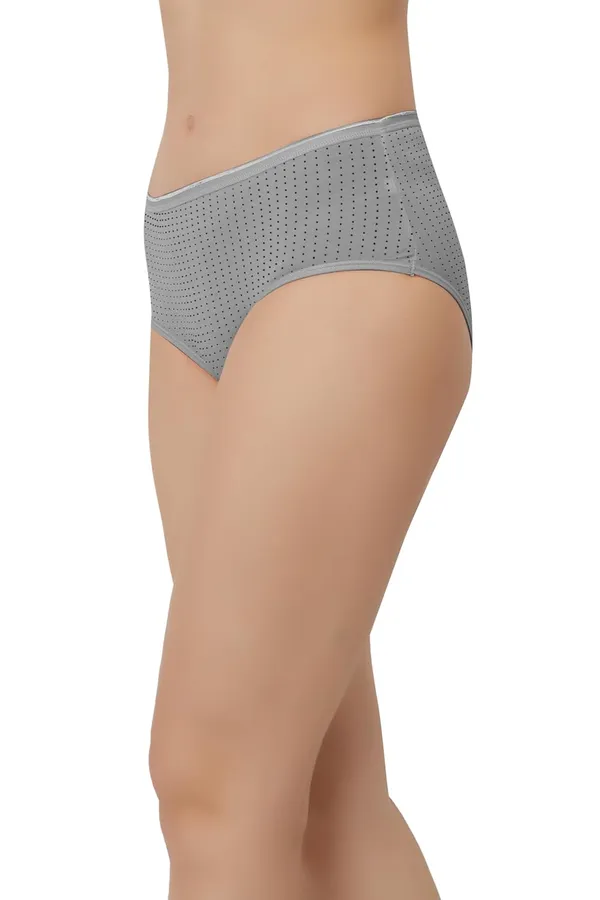 Grey_Super_Combed_Cotton_Panty/Hipster_Mid_Waist,_Full_Coverage,_Polka_Dots_Pattern,_Concealed_Waistband,_Stayfresh,Anti-Bacterial_For_Women