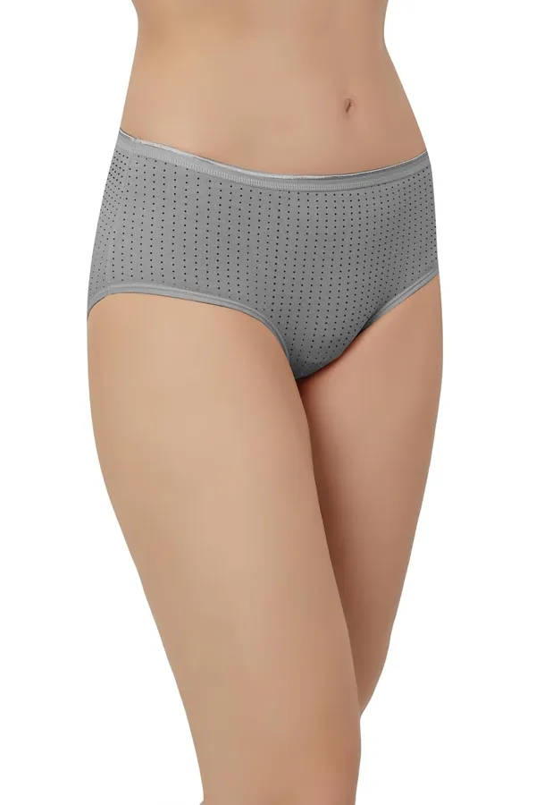 Grey_Super_Combed_Cotton_Panty/Hipster_Mid_Waist,_Full_Coverage,_Polka_Dots_Pattern,_Concealed_Waistband,_Stayfresh,Anti-Bacterial_For_Women