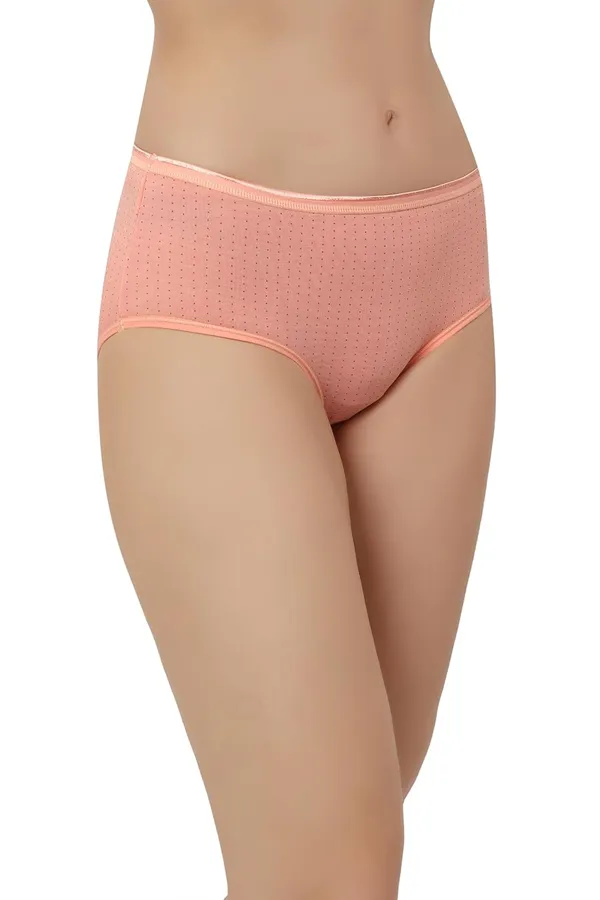 Peach_Super_Combed_Cotton_Panty/Hipster_Mid_Waist,_Full_Coverage,_Polka_Dots_Pattern,_Concealed_Waistband,_Stayfresh,Anti-Bacterial_For_Women