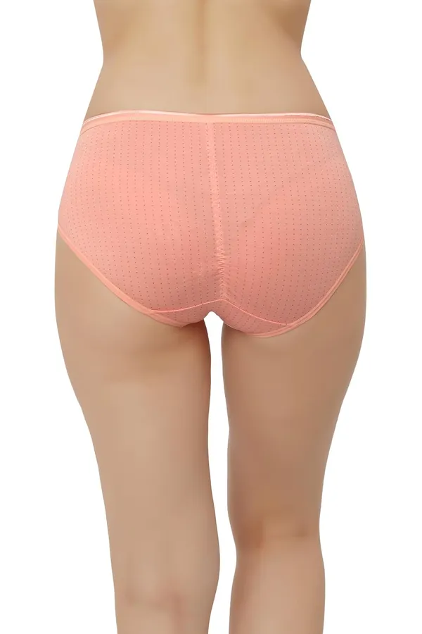 Peach_Super_Combed_Cotton_Panty/Hipster_Mid_Waist,_Full_Coverage,_Polka_Dots_Pattern,_Concealed_Waistband,_Stayfresh,Anti-Bacterial_For_Women