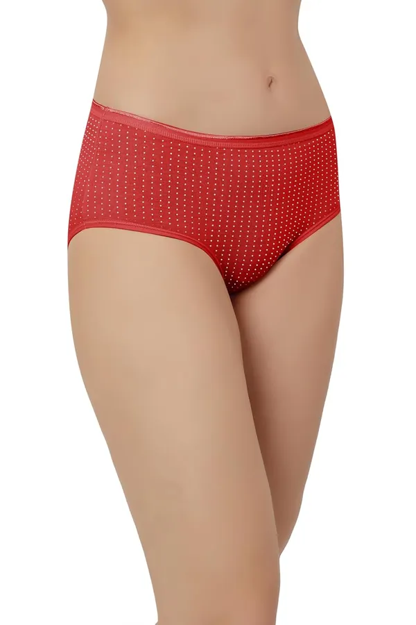 Red_Super_Combed_Cotton_Panty/Hipster_Mid_Waist,_Full_Coverage,_Polka_Dots_Pattern,_Concealed_Waistband,_Stayfresh,Anti-Bacterial_For_Women