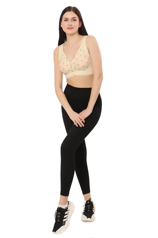 Beige_Front-Button_Lightly_Padded_Lace_Design_Bra_|_Removable_Pads_|_Non-Wired_Full_Coverage_Comfort_For_Women