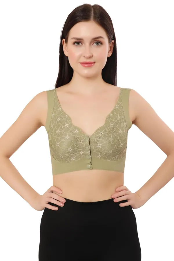 Green_Front-Button_Lightly_Padded_Lace_Design_Bra_|_Removable_Pads_|_Non-Wired_Full_Coverage_Comfort_For_Women