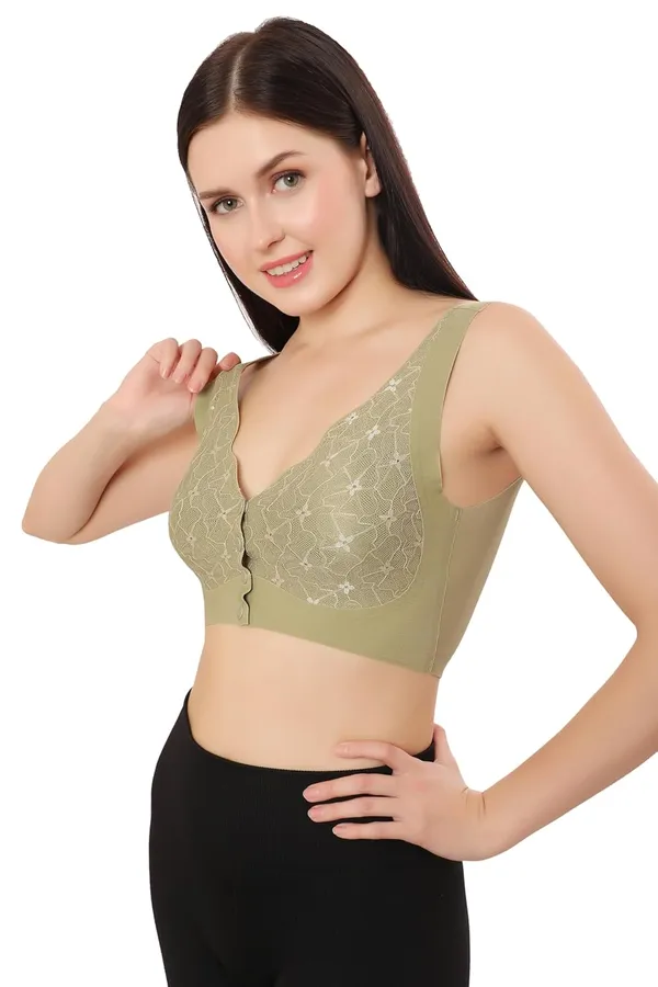 Green_Front-Button_Lightly_Padded_Lace_Design_Bra_|_Removable_Pads_|_Non-Wired_Full_Coverage_Comfort_For_Women