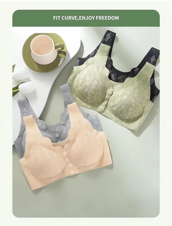 Green_Front-Button_Lightly_Padded_Lace_Design_Bra_|_Removable_Pads_|_Non-Wired_Full_Coverage_Comfort_For_Women