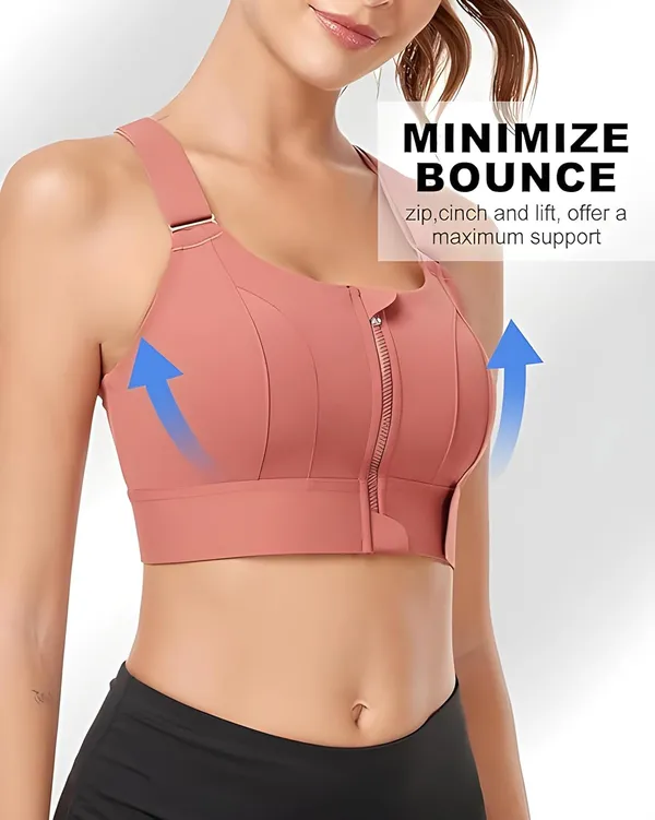 Brown_High-Impact_Velcro_Sports_Bra:_Adjustable,_Front-Zip_For_Yoga,_Gym_&_Workout_Bra_For_Women