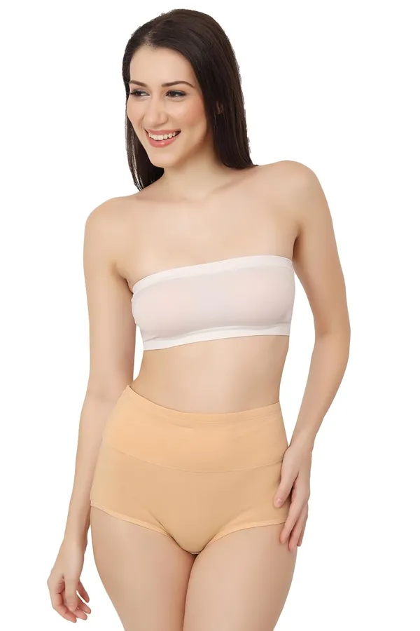 Beige_Super_High-Waisted_Organic_Cotton_Underwear_|Comfort_Meets_Style_|_Full_Coverage_Brief_Panty_|_Postpartum,_Home,_Leisure_&_Party_For_Women